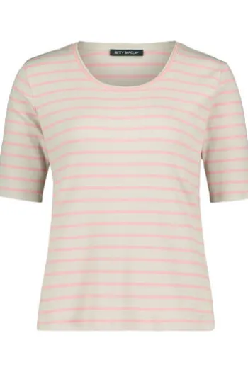 BETTY BARCLAY Shirt nature/rosé gestreift Kurzarm