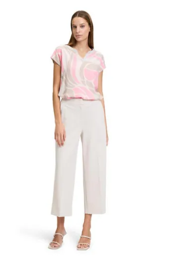 BETTY BARCLAY Shirt nature/rosé gemustert Kurzarm