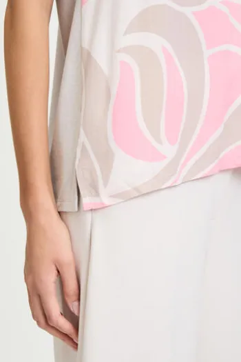 BETTY BARCLAY Shirt nature/rosé gemustert Kurzarm