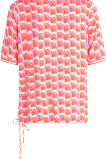 BETTY BARCLAY Shirt red/rosé gemustert Kurzarm