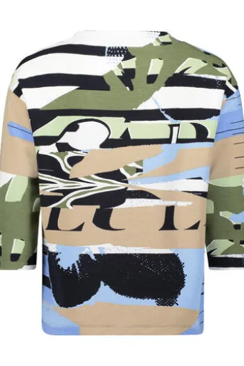BETTY BARCLAY Sweatshirt blue/beige gemustert 3/4-Arm