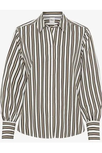 BRAX Bluse Vic black gestreift Langarm