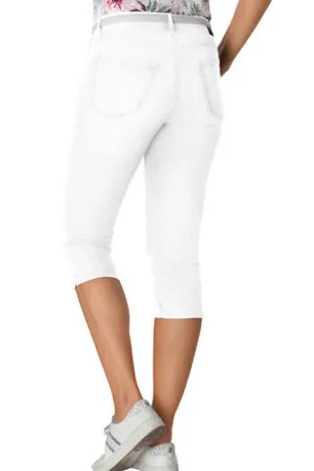 BRAX Capri Hose Shakira Weiss Slim Fit mit Organic-Denim-Stretch