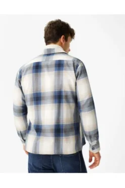 BRAX Flanell Hemd Kay beige kariert Comfort Fit Langarm