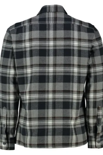 BRAX Flanell Hemd Kay grau kariert Comfort Fit Langarm