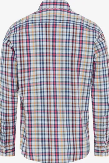 BRAX Hemd Daniel hellblau kariert Modern Fit Langarm Button-Down