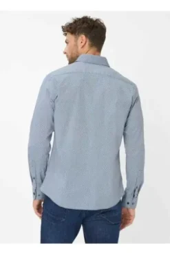 BRAX Hemd Daniel P baltic gemustert Modern Fit Langarm