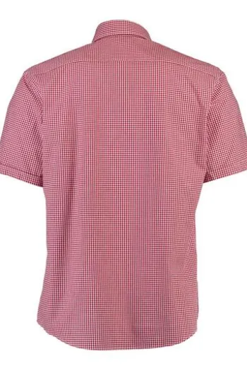 BRAX Hemd Rot kariert Modern Fit Kurzarm Blue Planet Style Dan