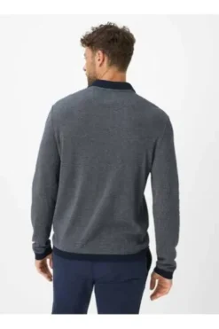 BRAX Langarm Polo-Shirt Paros navy
