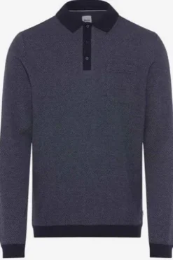 BRAX Langarm Polo-Shirt Paros deep blue