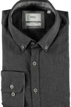 BRAX Leicht Flanell Hemd anthrazit gemustert Modern Fit