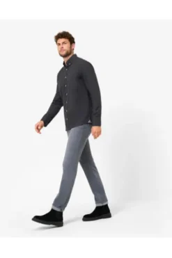 BRAX Leicht Flanell Hemd anthrazit gemustert Modern Fit