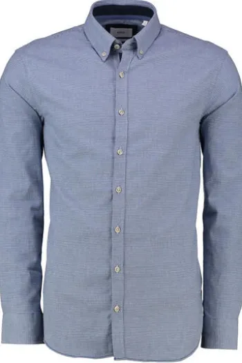 BRAX Leicht Flanell Hemd blau gemustert Modern Fit