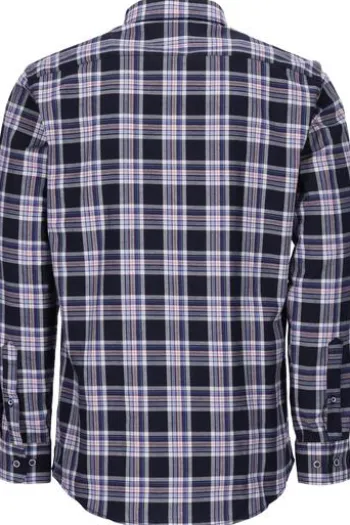 BRAX Leicht Flanell Hemd Daniel blau/blau kariert Modern Fit Langarm Button-down
