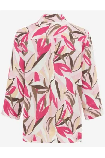 BRAX Leinen-Bluse Vicki rasperry gemustert 3/4-Arm