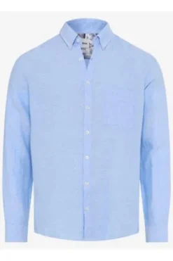 BRAX Leinen Hemd Daniel sky Modern Fit Langarm