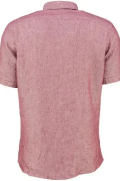 BRAX Leinen Hemd Dan rot Modern Fit Kurzarm
