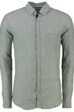 BRAX Leinen Hemd Dirk grün Modern Fit Langarm Leinen