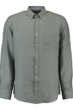 BRAX Leinen Hemd Dirk gruen kariert Slim Fit