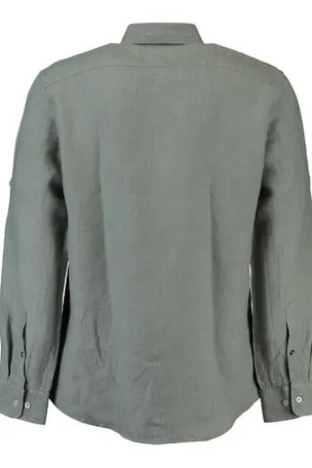 BRAX Leinen Hemd Dirk gruen kariert Slim Fit