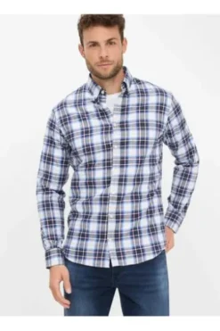 BRAX Light Flanell Hemd Daniel universe kariert Modern Fit