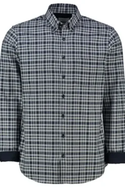 BRAX Light Flanell Hemd Daniel blau kariert Modern Fit Langarm Button-Down