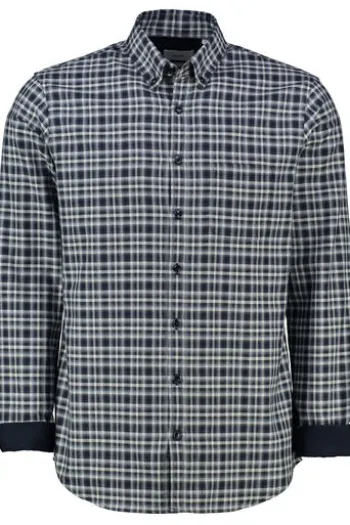 BRAX Light Flanell Hemd Daniel blau kariert Modern Fit Langarm Button-Down