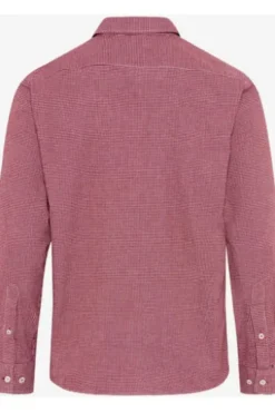 BRAX Light Flanell Hemd Daniel red wine kariert Modern Fit