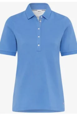 BRAX Polo-Shirt Cleo blau in Piqué-Qualität