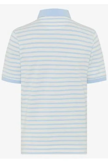 BRAX Polo-Shirt Cleo bleu gestreift in Piqué-Qualität