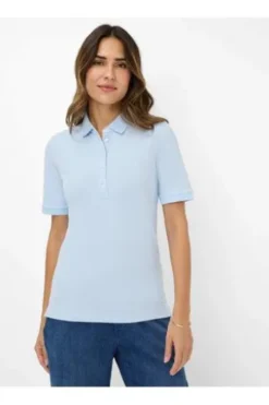 BRAX Polo-Shirt Cleo hellblau in Piqué-Qualität