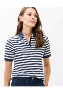 BRAX Polo-Shirt Cleo marine gestreift