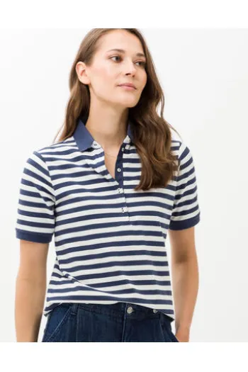 BRAX Polo-Shirt Cleo marine gestreift