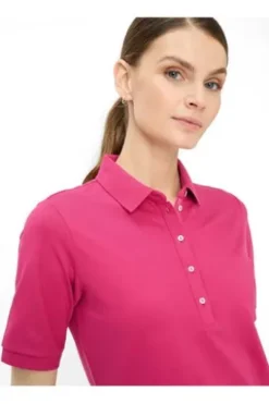 BRAX Polo-Shirt Cleo rot Pique-Qualität