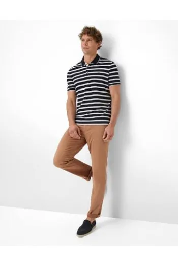 BRAX Polo Shirt Paco marine gestreift