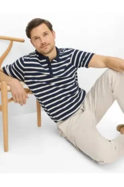 BRAX Polo Shirt Paco navy gestreift
