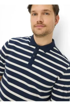 BRAX Polo Shirt Paco navy gestreift