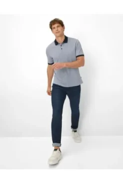 BRAX Polo-Shirt Perry cove gemustert