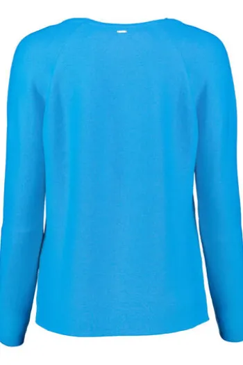 BRAX Pullover Lesley blau im trendigen Linksstrick