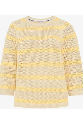 BRAX Pullover Nala limoncello gestreift 3/4-Arm