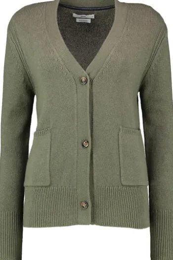 BRAX Strickjacke Alicia khaki in softer Baumwoll-Mixqualität