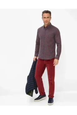 BRAX Style Daniel Shirts burned red