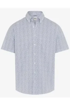 BRAX Ultra light Hemd Dan cove gemustert Modern Fit Kurzarm