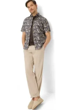 BRAX Ultra light Hemd Hardy beach geblümt Modern Fit Kurzarm