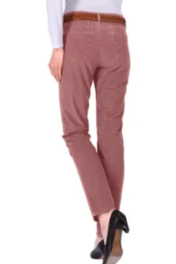 BRAX Velvet-Hose Carola altrosa Feminine Fit in Struktursamt- Optik