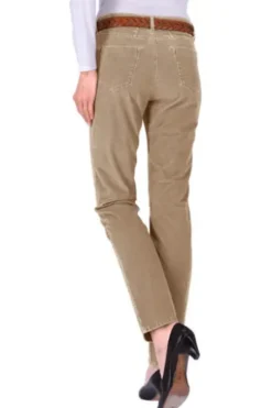 BRAX Velvet-Hose Carola beige Feminine Fit in Struktursamt- Optik