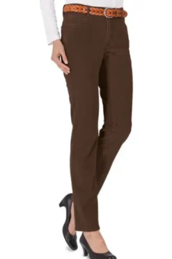 BRAX Velvet-Hose Carola braun Feminine Fit in Struktursamt- Optik
