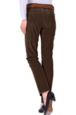 BRAX Velvet-Hose Carola braun Feminine Fit in Struktursamt- Optik