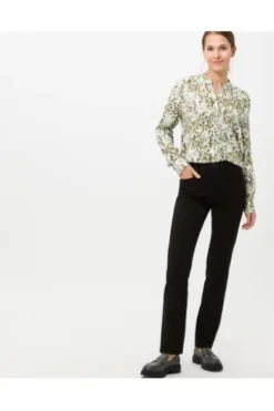 BRAX Winter-Dream-Hose Carola schwarz Feminine Fit in angerauter Qualität