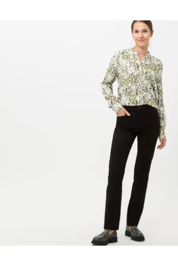 BRAX Winter-Dream-Hose Carola schwarz Feminine Fit in angerauter Qualität